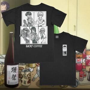 Neon Genesis Evangelion Shirt NERV X UCC SHIRT RARE Rei Asuka